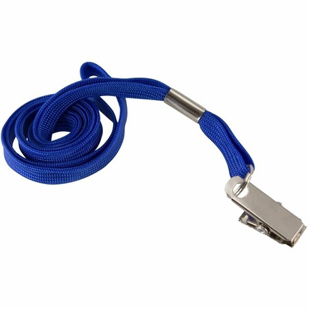 Baumgartens Lanyard-Flat-Blue-w/clip-100pk 65603