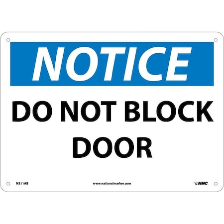 Nmc Notice Do Not Block Door Sign, N211AB N211AB