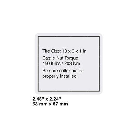 Genie REPLACEMENT DECAL-LABEL-TIRE SPEC-GR/GRC T107894