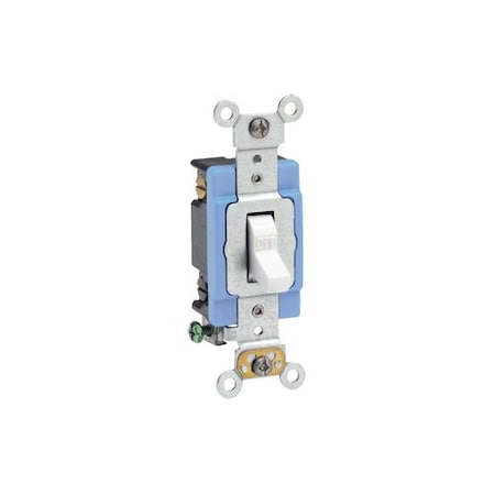 Leviton Wall Switch, 1/2 hp, Toggle, 15 A, White 1202-2W