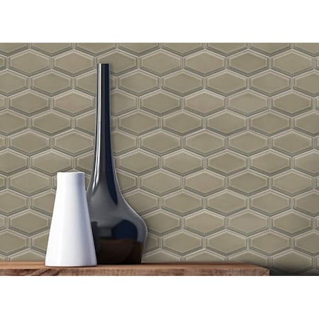 Emser Tile Reward Series Porcelain Mosaic Tile, 11 in L Tile, 10 in W Tile, Pressed Edge, Taupe, 10PK F27REWATA1011MHW