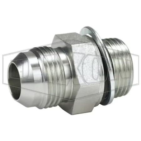 Dixon Hydraulic Adapter, 1-1/16-12 x M27x 2 Nominal, 37Deg Male JIC Flare x Male Metric Parallel, Steel M7400-12-27