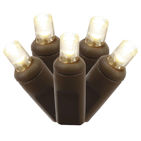 Vickerman LED Brown Wire End Connecting 6 in. Spacing 50 ft. Long Light Set w/Warm White Lights in Poly Bag X6B6101PBG