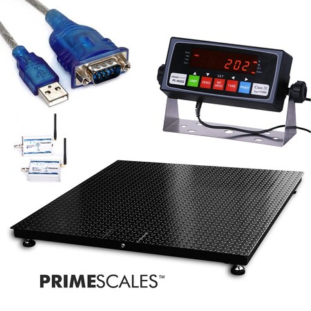 Prime Systems PS-10KFWL Series 10,000x1lb Floor Scale with RF Wireless Indicator 48x60 PS-10KF4860-WL
