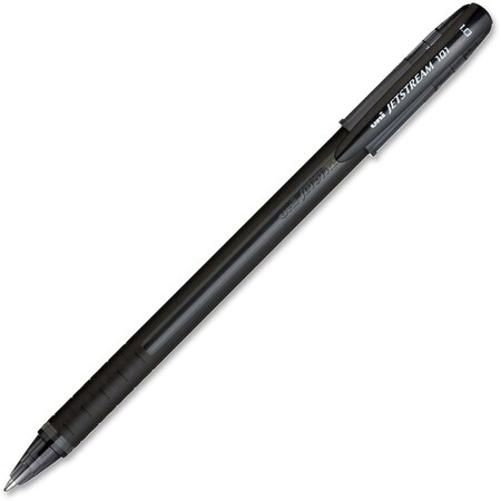 Uni-Ball Jetstream 101 Hybrid Gel Pen, Stick, Bold 1 mm, Black Ink, Black Barrel, 12PK 1768011