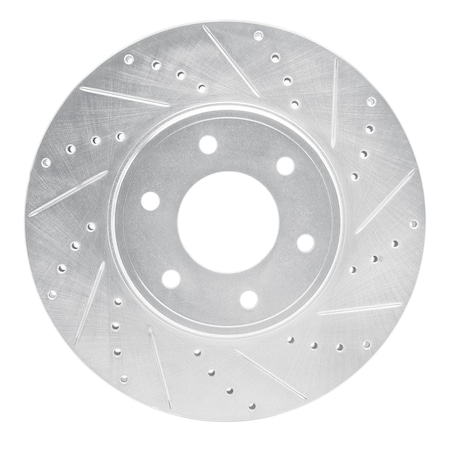 Dynamic Friction Co DFC Brake Rotor - Drilled and Slotted - Silver 631-47069R