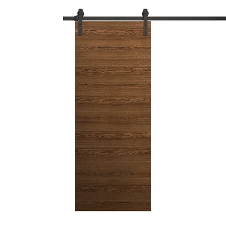 Sartodoors Modern Barn Door 36 x 96 inches, Ego 5000 Cognac Oak Veneer, 6.6FT Rail Track Heavy Hardware Set ,  EGO5000BD-B-DKO-3696