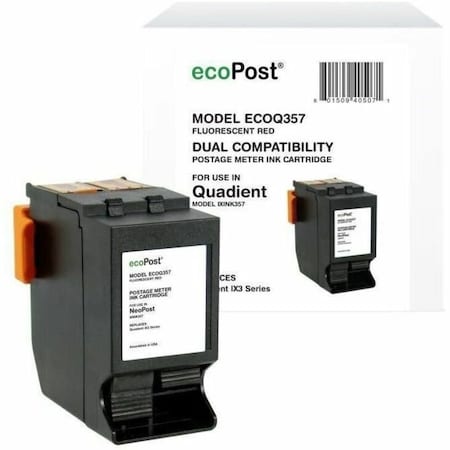 Cig ecoPost Non-OEM New Postage Meter Red Ink Cartridge for Quadient (NeoPost) IXINK357 ECOQ357