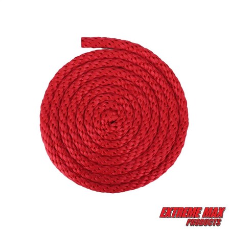 Extreme Max 3008.0142 Solid Braid MFP Utility Rope - 5/8" x 100', Red 3008.0142