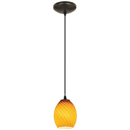 Access Lighting Brandy FireBird, Pendant, Oil Rubbed Bronze Finish, Amber Firebird Glass 28023-1C-ORB/AMBFB