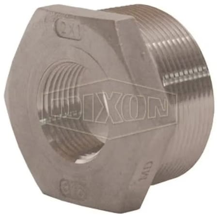 Dixon Threaded Reducer Hex Bushing, 2-1/2 x 2 in Nominal, MNPT x FNPT End Style, 150 lb, 316 SSss Ste HB2520SS