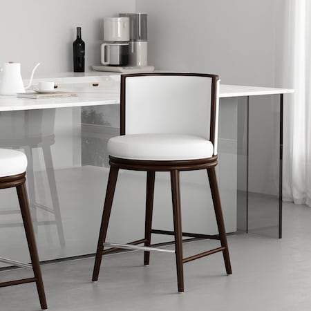 Manhattan Comfort Evalyn Counter Stool  in White CS021-WH