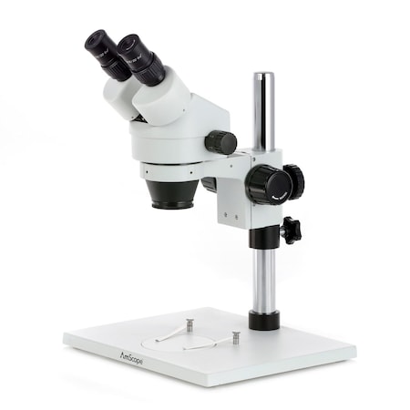 Amscope Binocular Zoom Stereo Microscope 7X-45X Magnification on Pillar-stand with Large Base SM-1B