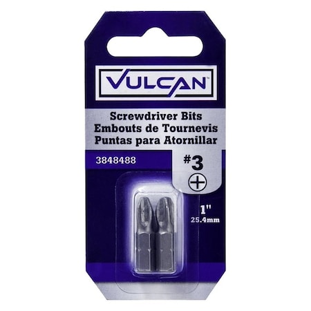Vulcan Screwdriver Bit, Hex Shank, S2 Chrome Molybdenum Steel 304732OR