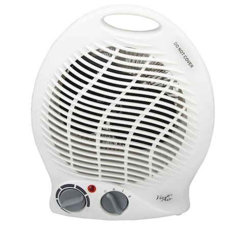 Vie Air 1500W Portable 2-Settings White Home Fan Heater with Adjustable Thermostat VA-301B
