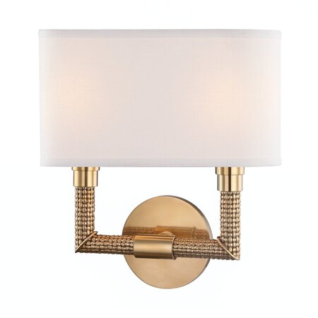 Hudson Valley Lighting Dubois 2 Light Wall Sconce 11.5 In. Aged Brass 1022-AGB