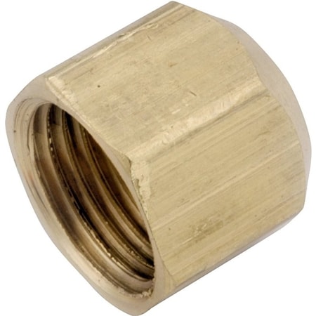 Anderson Metals Tube Cap, 1/2 in, Flare, Brass 754040-08