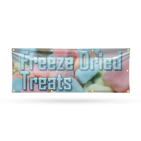 Signmission Freeze Dried Treats, 36 Inch x 96 Inch, Vinyl Banner B-96-30650