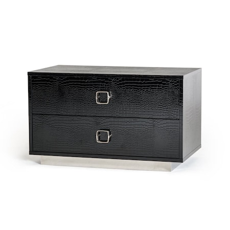 Homeroots 19" Black Solid Wood Nightstand 284147