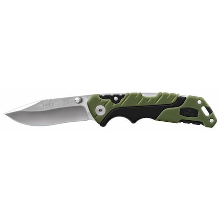 Buck Knives Folding Pursuit Black/Green 420 HC Steel > 6 in. Folding Knife 11893