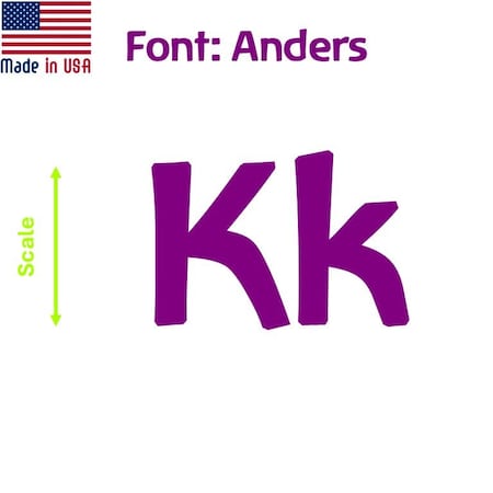 Aacc Self-Adhesive Vinyl Letter: K, Scale: 35 cm. Color: Purple Font: Anders by, 12PK AACC-Anders-UK-Purple-M35x12