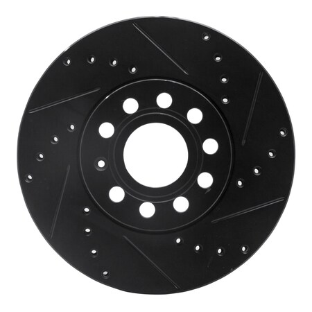 Dynamic Friction Co DFC Brake Rotor - Drilled and Slotted - Black 633-74028R