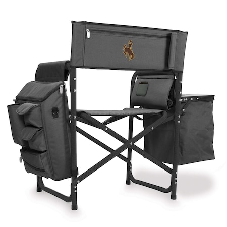 Picnic Time Family Of Brands NCAA Wyoming Cowboys Fusion Camping Chair with Side Table and Soft Cooler 807-00-679-694-0