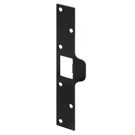 Prime-Line Maximum Security Deadbolt Tab Strike 7-7/8 inch Height x 1-1/4 inch Width with Fasteners, Bronze U 94267