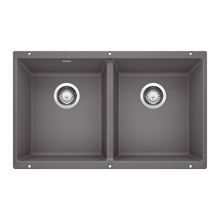 Blanco Precis Equal Double Bowl, Cinder 519050