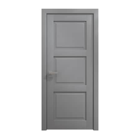 Sartodoors Interior Solid French Door 24 x 80 inches, Ego 5010 Painted Grey Oak, Single Regular Panel Frame H EGO5010ID-SEK-24
