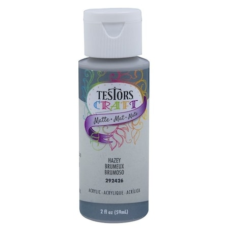 Testors Acrylic Craft Paint, Matte, Hazy, 2 oz, Bottle 292426A