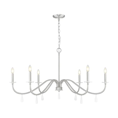 Z-Lite Toussant  Brushed Nickel 6 Light Chandelier 6103-45BN