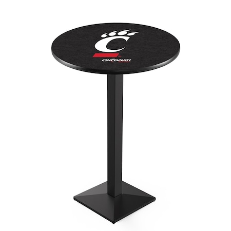 Holland Bar Stool Co 42" Blk Wrinkle Cincinnati Pub Table, 36" dia. Top L217B4236Cincin