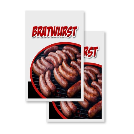 Signmission Bratwurst, Vinyl Decals Only 24 Inch x 36 Inch, Vinyl Decal, 2PK DSB-2436-2PACK-Bratwurst