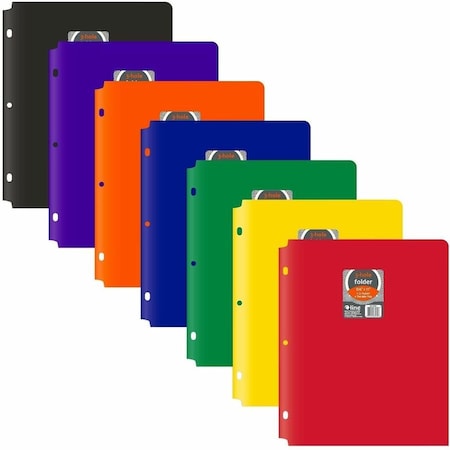 C-Line Products 2-Pocket Poly Portfolio Folder w/3-Hole Punch, Primary Colors, PK36 33930