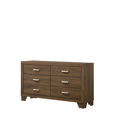 Homeroots 59" Brown Solid and Manufactured Wood Six Drawer Double Dresser 486516
