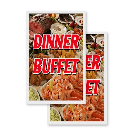 Signmission Dinner Buffet, Vinyl Decals Only 24 Inch x 36 Inch, Vinyl Decal, 2PK DSB-2436-2PACK-Dinner Buffet