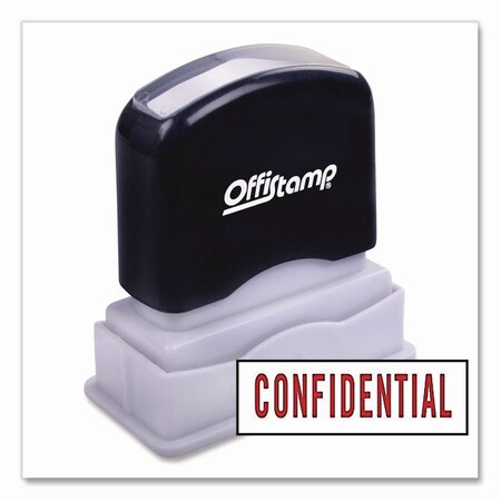 Offistamp Pre-Inked Message Stamp, CONFIDENTIAL, 1.63" x 0.38", Red Ink 34500