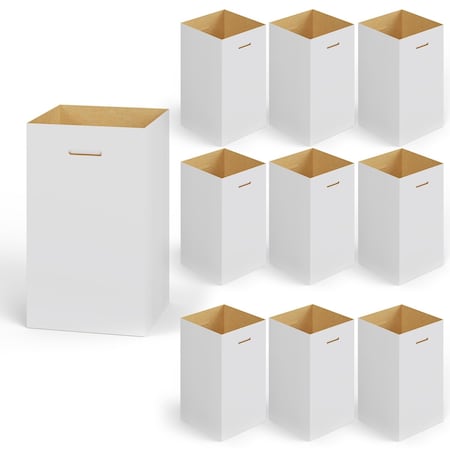 Regal Altair 40 Gallon Corrugated Cardboard Disposable Trash Container, White, Heavy-Duty Event Waste Receptacle ZR-TC-2000