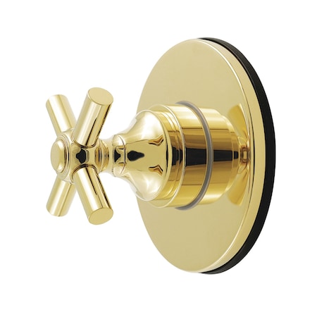 Kingston Brass Single-Handle Six-Way Diverter Valve with Round Trim Kit, Polished Brass KS4032EX