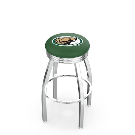 Holland Bar Stool Co 30" Chrome Bemidji State Swivel Bar Stool, Accent Ring L8C3C30BmijSt