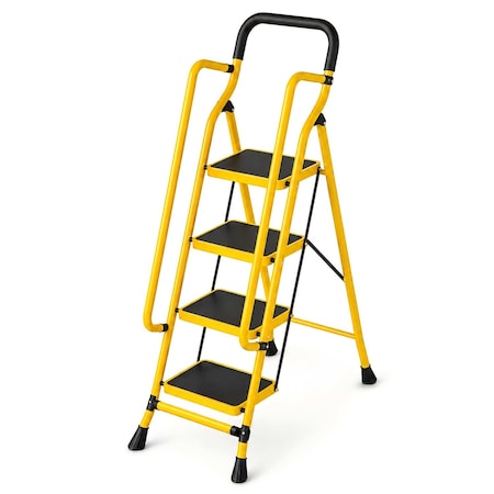 Wrightmaster 4.9 ft. Steel Step Ladder, 8 ft. Reach with Handrail and Non-Marring Feet, 550 lb. Capacity ZoroP480583