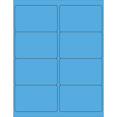 Tape Logic 4 x 2 1/2in Fluorescent Blue Rectangle Laser Labels, 800PK LL179BB
