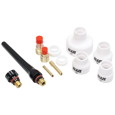 Tig Star BLAZE CHAMPAGNE STYLE CUP, ALUMINA WHITE, WP-17/18/26, WP-9/20 TSCSCAW-FULLKIT-16PC