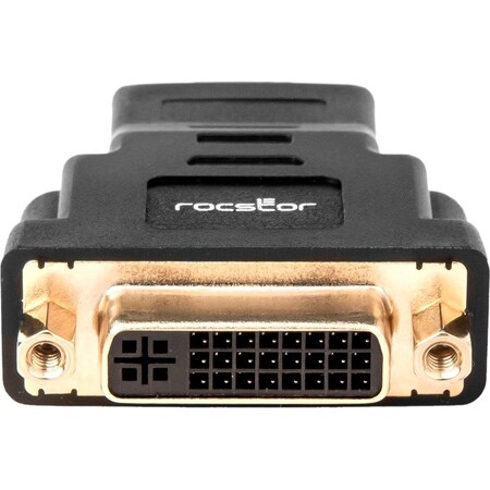 Rocstor HDMI to DVI-D Video Cable Adapter - M/F - Gold Connector - Black - 1 Y10A238-B1