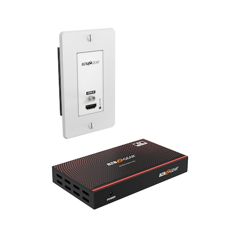 Bzbgear 4K UHD 18Gbps HDMI Wall Plate Transmitter and Receiver Kit up to 230ft BG-EXH-70WP-W