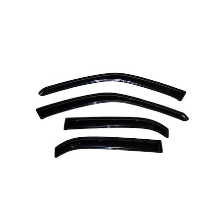 Ventshade Rainguards, Aerodynamic Design, Tape-On, Smoke, Acrylic, Set Of 4 94033
