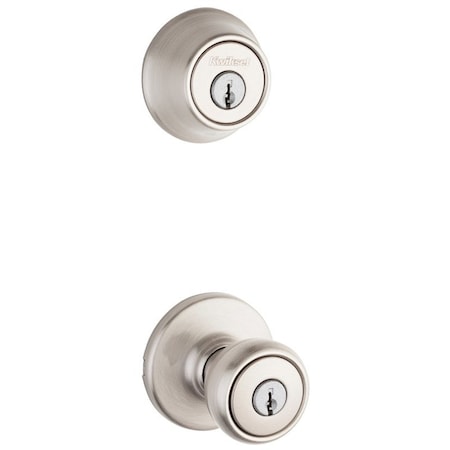 Kwikset 690T15CP K6 Door Entry Lockset, 3 Grade, Keyed Key, Satin Nickel, 238 x 234 in Backset 690T-15 K6 CP
