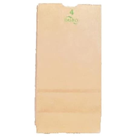 Zoro Select Grocery Bag Flat Bottom 4 lb Brown, Pk500 18404