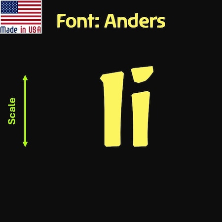 Aacc Self-Adhesive Vinyl Letter: I, Scale: 11 cm. Color: Yellow Font: Anders by, 12PK AACC-Anders-UI-Yellow-M11x12